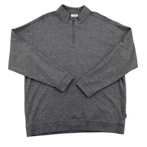 ROWM Mens XXL Charcoal Gray Heather Quarter Zip Pullover Mock Neck Sweater Warm